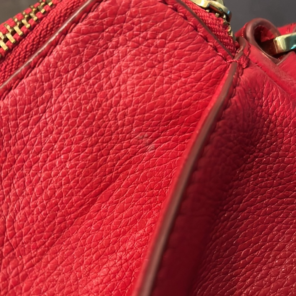 Genuine leather crossbody bag. Red fossil crossbody purse - Picture 8 of 15